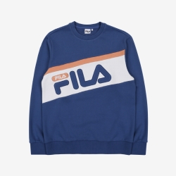 Fila Line Block Linear - Miesten Hoodie - denimi | FI-47544